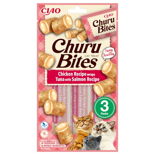 Churu Cat Bites Receta de Atún con Salmón, 12 x 30 Gr