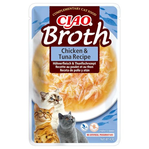 Churu Cat Chicken Broth Atún, 12 x 40 Gr