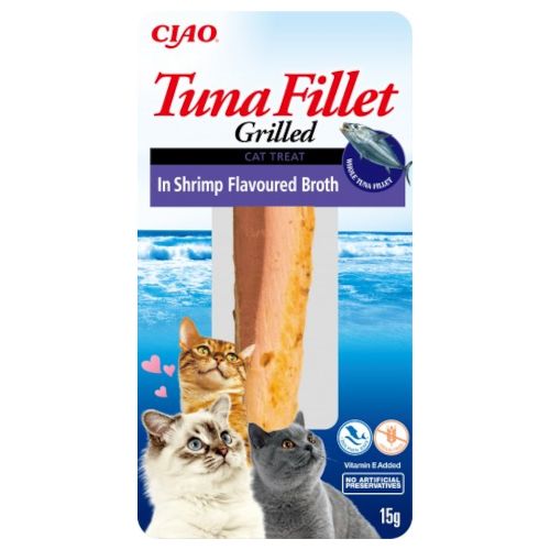 Churu Cat Filete de Atún en Caldo de Gamba, 12 x 15 Gr