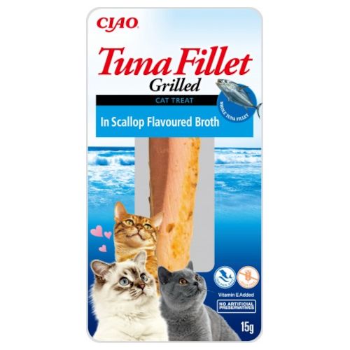 Churu Cat Filete de Atún en Caldo de Vieira, 12 x 15 Gr