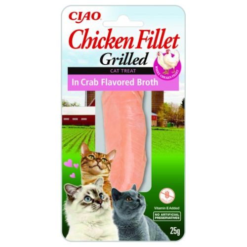 Churu Cat Filete de Pollo en Caldo de Cangrejo, 12 x 25 Gr