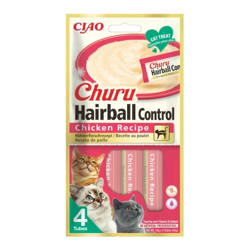 Churu Cat Hairball Receta de Pollo, 12 x 56 Gr