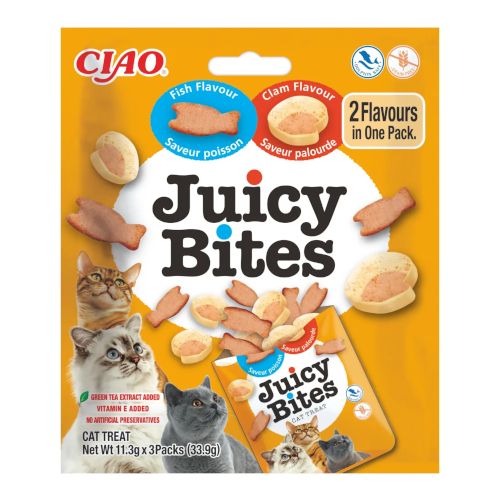 Churu Juicy Bites Pescado/Almeja, 6 x 33,9 Gr