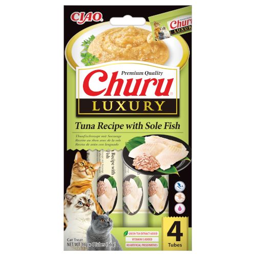 Churu Cat Luxury Receta Atún con Lenguado, 12 x 56 Gr