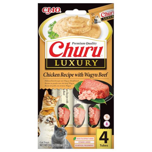 Churu Cat Luxury Receta Pollo con Wagyu, 12 x 56 Gr