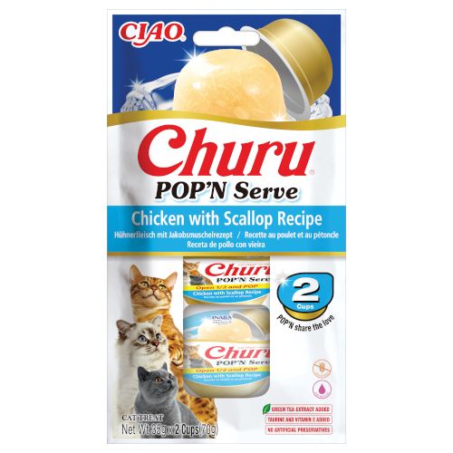 Churu Pop'n Serve Atún y Bonito, 6 x 70 Gr