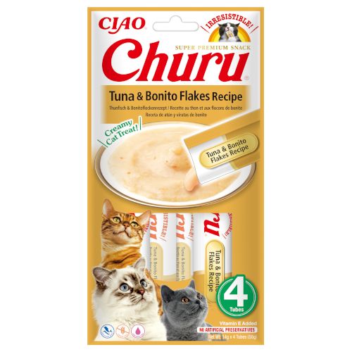 Churu Cat Receta Atún y Virutas de Bonito, 12 x 56 Gr
