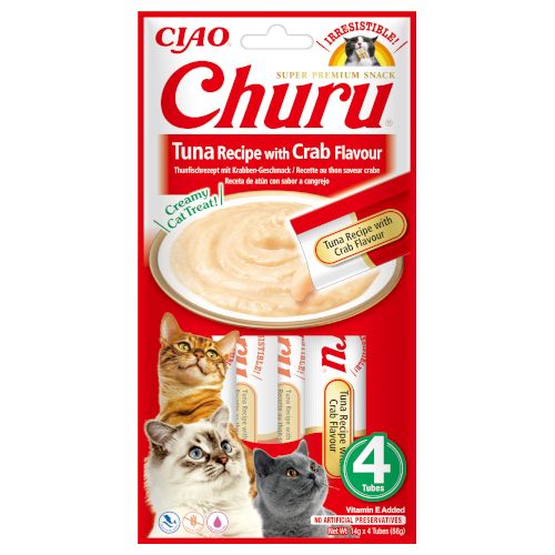 Churu Cat Receta de Atún con Cangrejo, 12 x 56 Gr