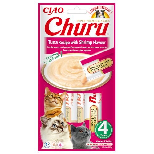 Churu Cat Receta de Atún con Gamba, 12 x 56 Gr
