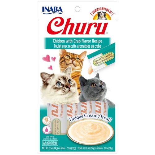 Churu Cat Receta de Pollo con Cangrejo, 12 x 56 Gr