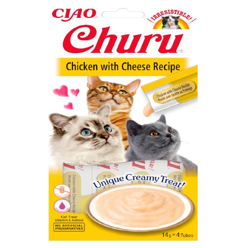 Churu Cat Receta de Pollo con Queso, 12 x 56 Gr