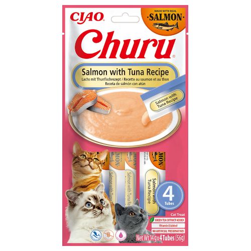 Churu Cat Receta de Salmón con Atún, 12 x 56 Gr