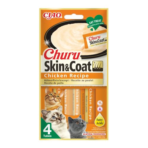 Churu Cat Skin-Coat Receta De Pollo, 12 x 56 Gr