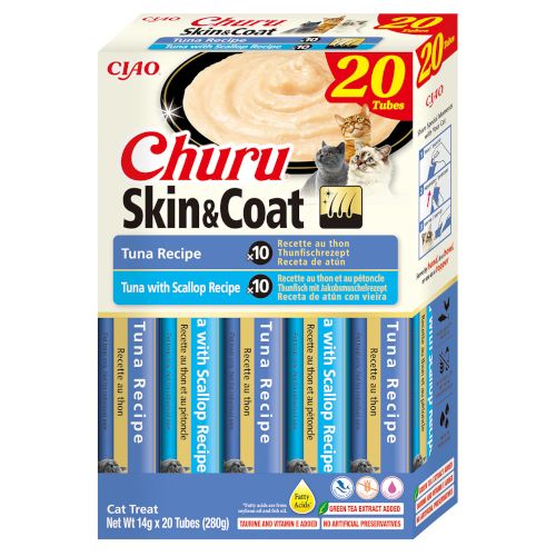 Churu Cat Skin&Coat Variedades de Atún, 20 x 14 Gr
