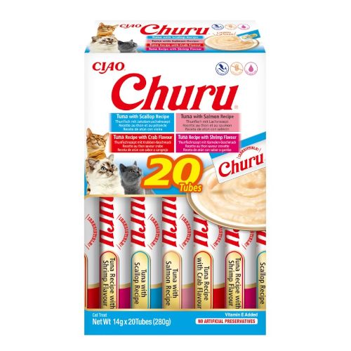 Churu Cat Variedades de Atún con Marisco, 20 x 14 gr