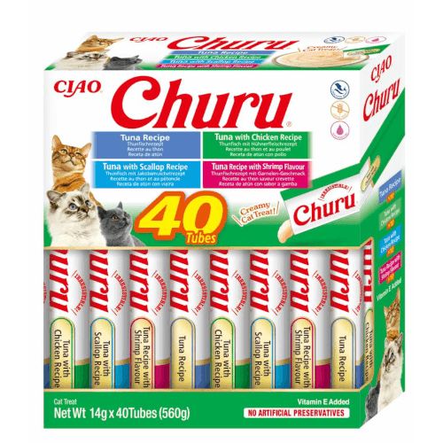 Churu Cat Variedades de Atún con Marisco, 40 x 14 gr