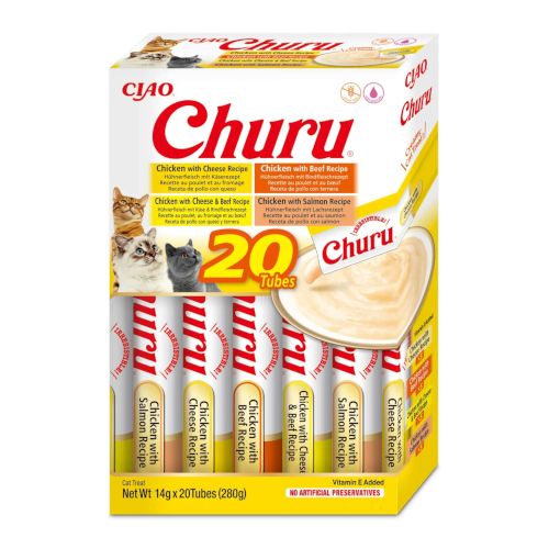 Churu Cat Variedades de Pollo con Buey, 20 x 14 gr