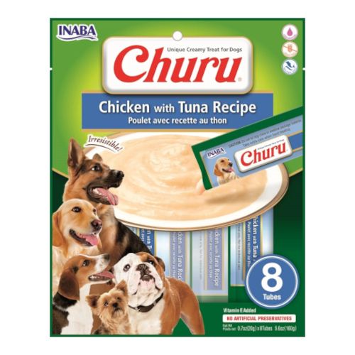 Churu Dog Receta de Pollo con Atún, 8 x 160 Gr
