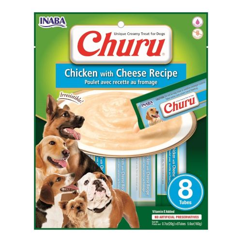 Churu Dog Receta de Pollo con Queso, 8 x 160 Gr
