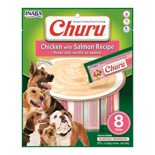 Churu Dog Receta de Pollo con Salmón, 8 x 160 Gr