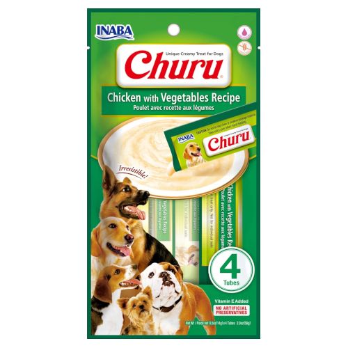Churu Dog Receta de Pollo con Vegetales, 12 x 56 Gr