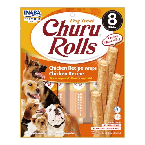 Churu Dog Rolls Receta de Pollo, 8 x 96 Gr