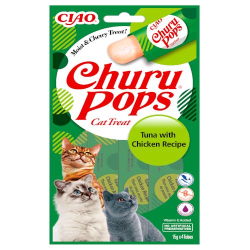 Churu Pops Receta de Atún con Pollo, 12 x 60 Gr