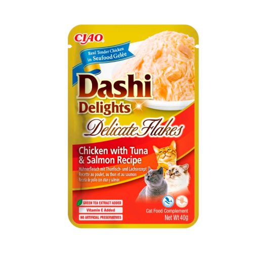 Dashi Delight Delicate Flakes Pollo, Atún y Salmón, 12 x 40 Gr