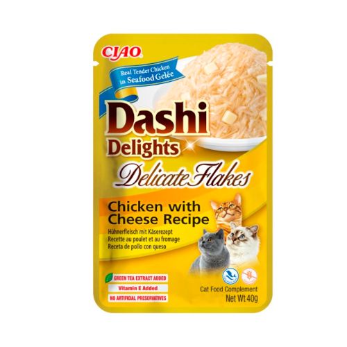Dashi Delight Delicate Flakes Pollo y Queso, 12 x 40 Gr