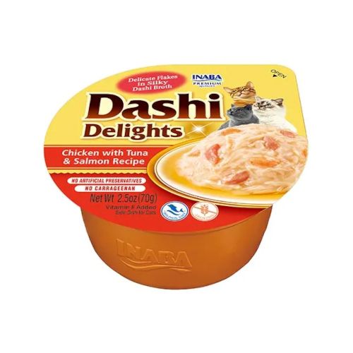 Dashi Delight Pollo con Atún y Salmón, 6 x 70 Gr