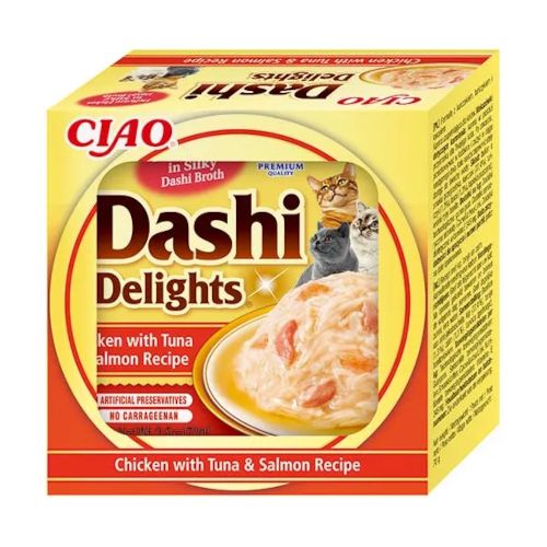 Dashi Delight Pollo con Atún y Salmón, 6 x 70 Gr