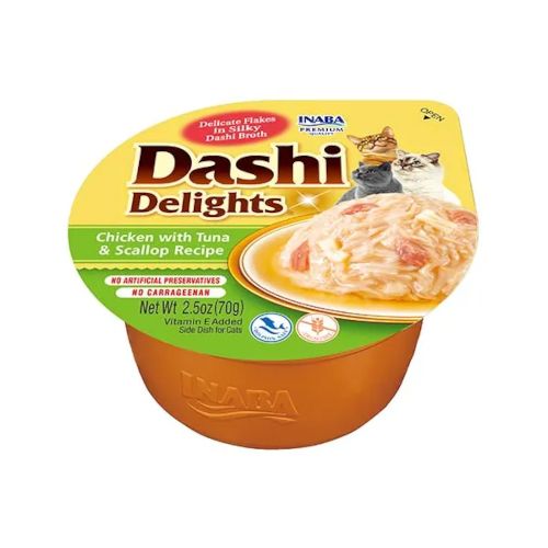 Dashi Delight Pollo con Atún y Vieira, 6 x 70 Gr