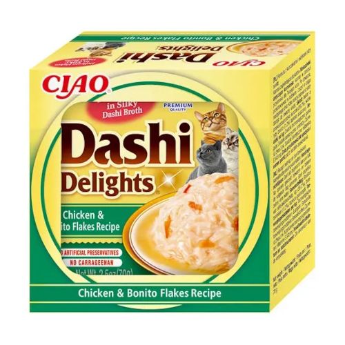Dashi Delight Pollo Con Copos de Bonito, 6 x 70 Gr