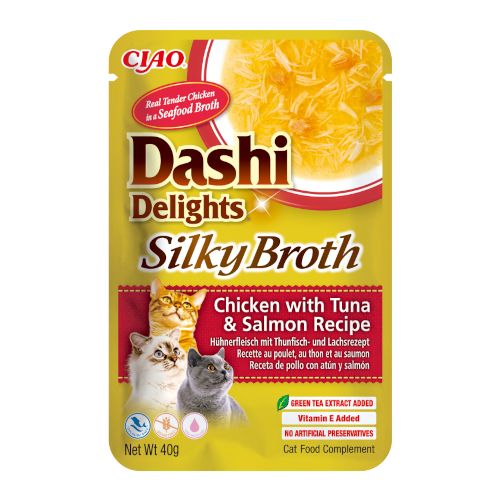 Dashi Delight Silky Broth Pollo, Atún y Salmón, 12 x 40 Gr