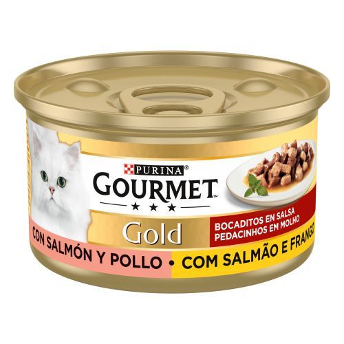 Gourmet Gold Delicias de Salmón y Pollo, 85
